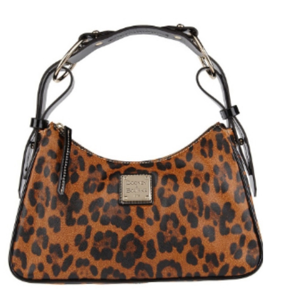Dooney Bourke leopard print zip top handbag